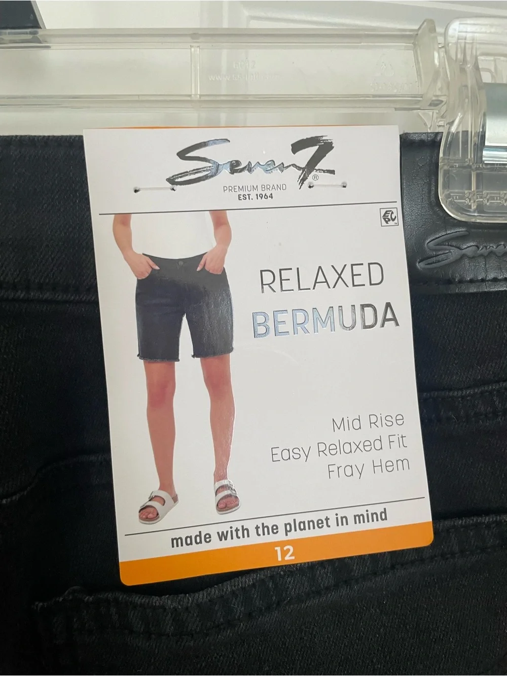 Seven7 Black Denim Bermuda Shorts